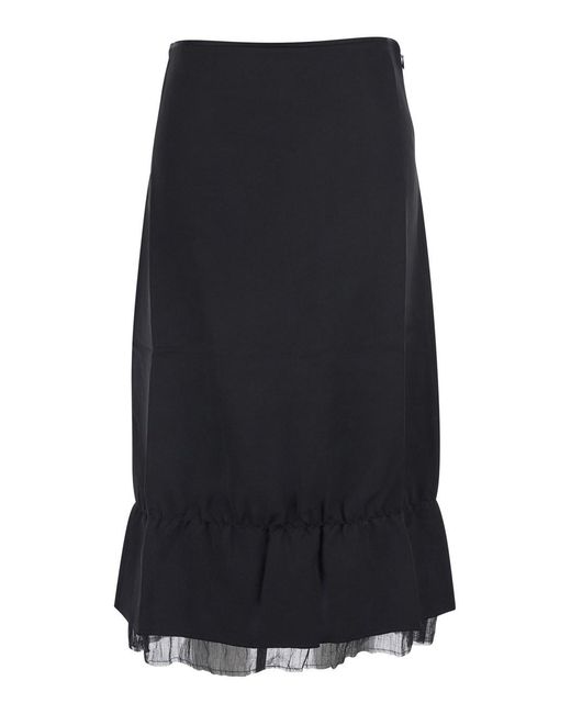 Totême  Blue Skirt Layered Satin