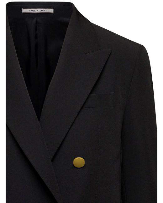 Tagliatore Black Double-Breasted Jacket