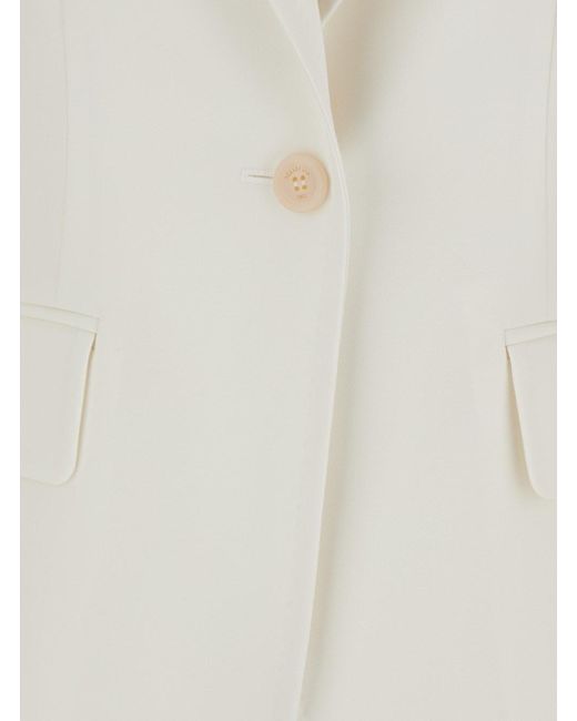 Max Mara White 'Palchi' Jacket With Classic Lapels