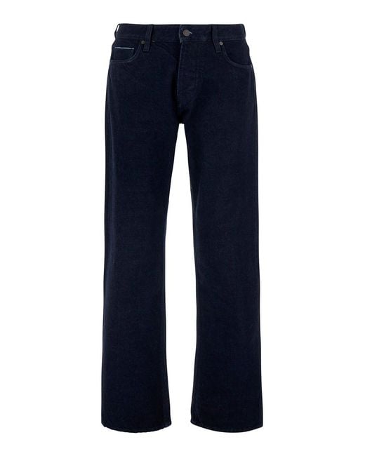 Emporio Armani Blue Ref Fit Jeans With Pockets And Logo for men
