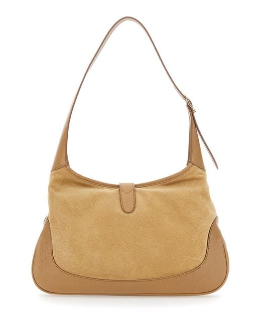 Gucci Natural 'Jackie 1961' Shoulder Bag With Adjustable Shoulder Strap