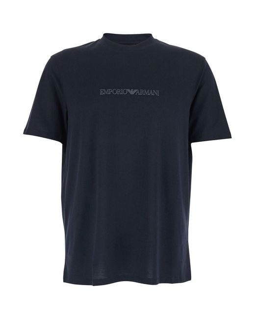 Emporio Armani Blue T-Shirt Crew Neck for men