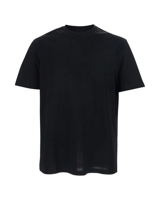Emporio Armani Black T-Shirt Elasticised Crew Neck for men