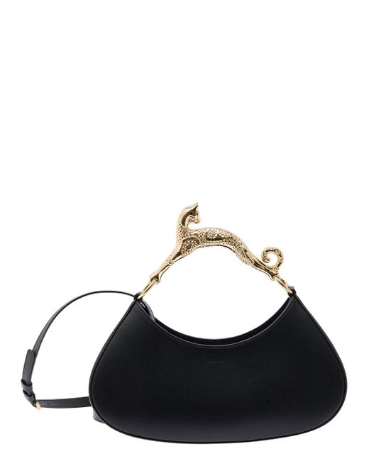 Lanvin Black 'Hobo Large' Handbag With Cat Handle