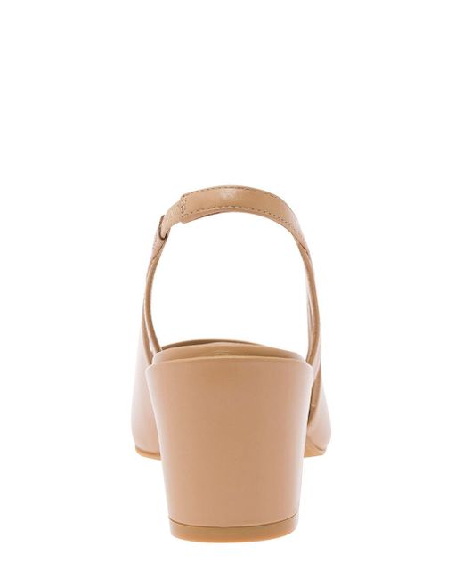 Stuart Weitzman Natural Slingback With Contrasting Toe