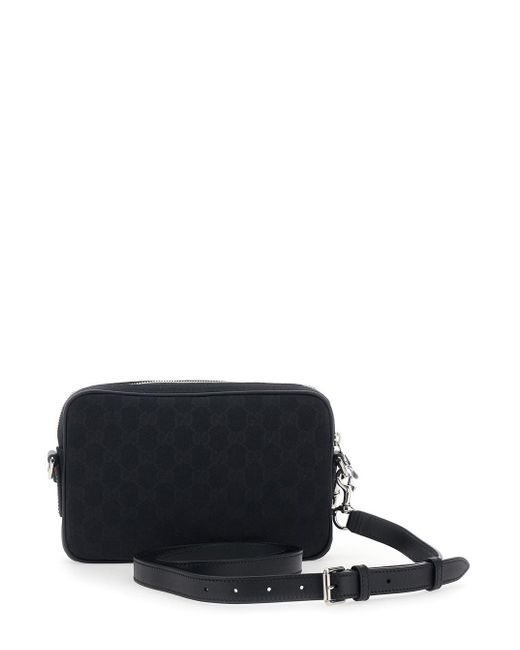 Gucci Black Crossbody Bag With All-Over Gg Motif for men