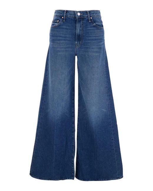 Jeans 'The Undercover Sneak' Con Design A Palazzo E Patch Logo di Mother in Blue