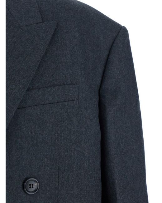 Juun.J Blue Double-Breasted Jacket With Peaked Revers And Patch Pocket for men