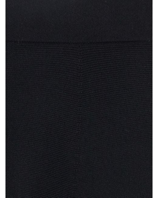 Max Mara Pure Blue 'Lazio' Midi Skirt With Elastic High Waist And Flar