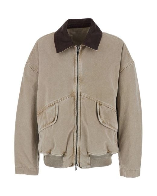 Giubbotto Con Colletto A Contrasto E Effetto Vissuto di Wooyoungmi in Brown da Uomo