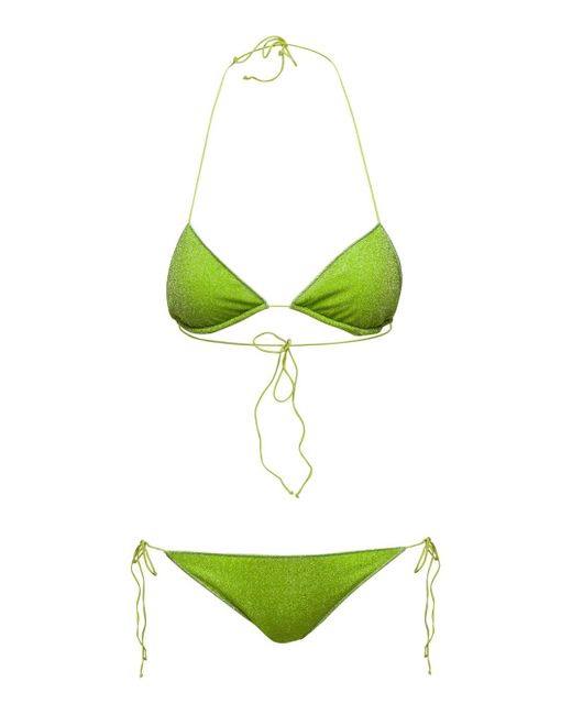 Oseree Green Triangle-Shaped Bikini