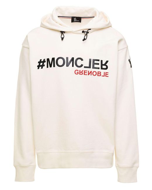 3 MONCLER GRENOBLE Natural Hoodie With Logo In Cotton Man for men