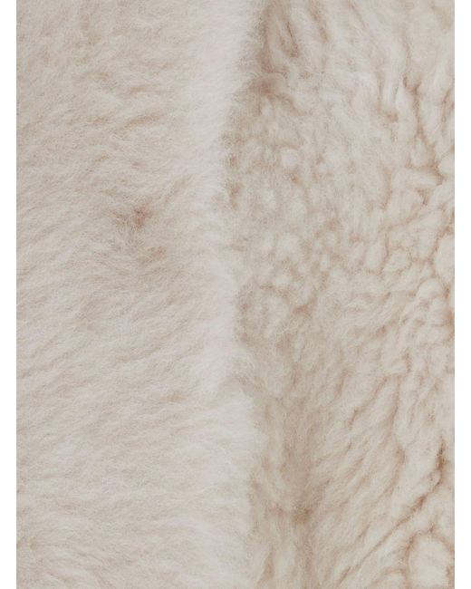 Suprema White Shearling Vest With Collar And Front Closure For
