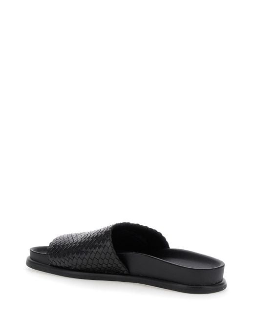 Vagabond Black Sandals With Braided Design