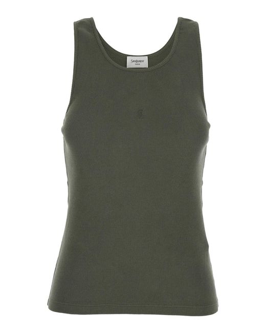 Saint Laurent Green Cassandre Tank Top