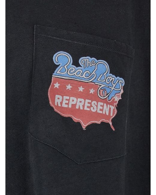 Represent Black T-Shirt Beach Boys Cotton for men