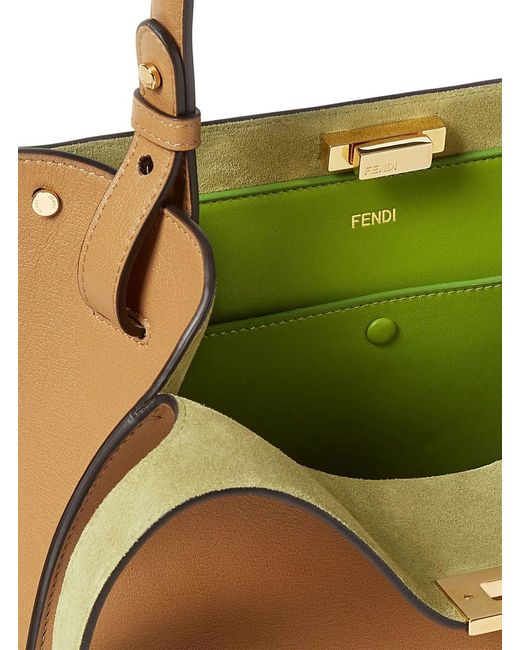 Fendi Natural Way Tote Bag With Removable Handle And Turn Lock