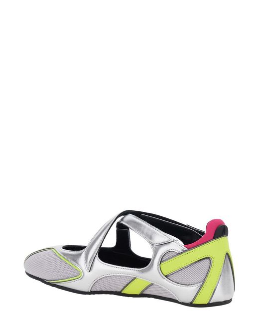 The Attico White 'Floor 01' Ballet Shoes With Logo On The Side And Cut-Out Design