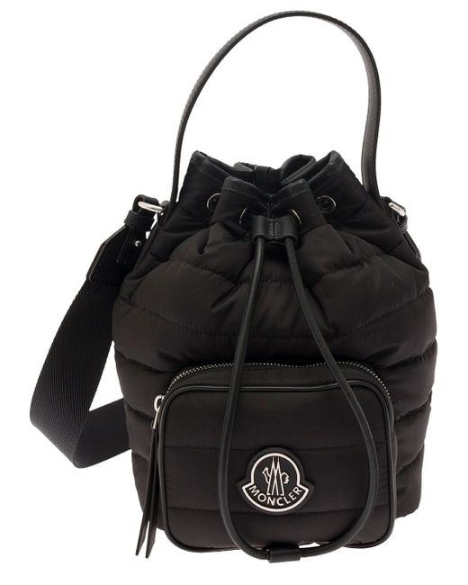 Moncler Black 'Kilia' Bucket Bag With Logo Patch