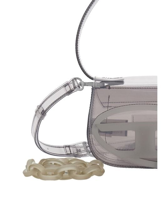 DIESEL Metallic '1Dr' Crossbody Bag With Oval D Patch And Semi-Transparent Design