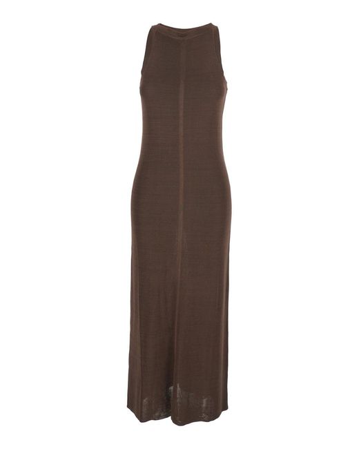 Loulou de Saison Brown 'Pablo' Long Dress With Bodycon Design