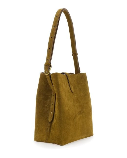 Soeur Green Shoulder Bag 'Bello' With Leather Handles For