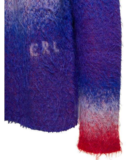 ERL Red Sweater With Degradè Effect In Mohair Blend for men