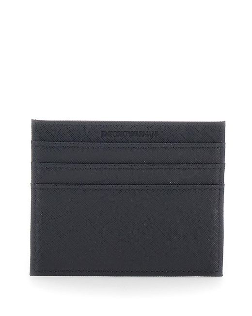 Emporio Armani Gray Cardholder With Metallic Logo On The Front for men