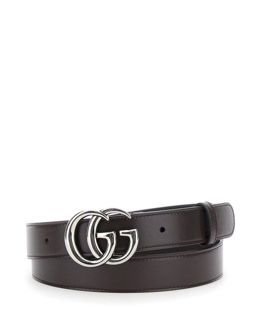 Cintura Con Fibbia Gg di Gucci in White da Uomo