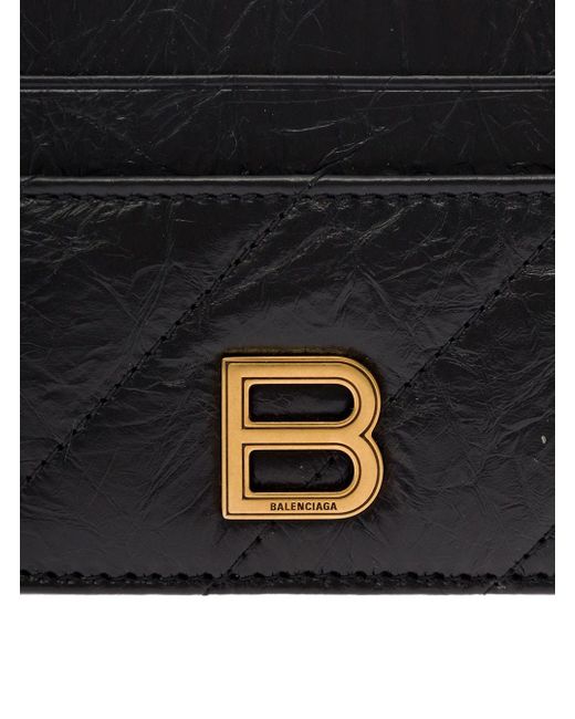 Portacarte 'Crush' Con Logo B di Balenciaga in Black