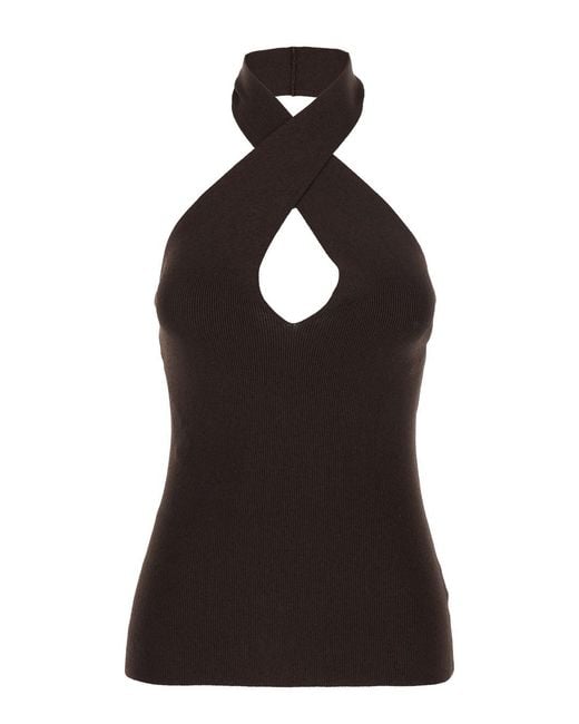 FEDERICA TOSI Black Top Scollo Incrociato