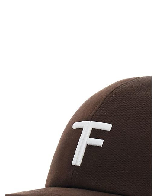 Tom Ford Brown Baseball Cap Cotton for men