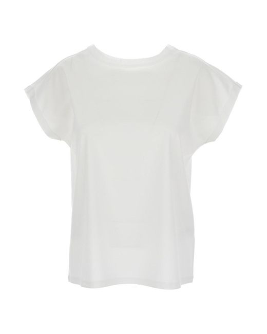 T-Shirt Con Scollo A U di Allude in White