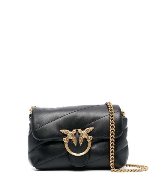 Pinko Black 'Baby Love Puff' Shoulder Bag With Diagonal Maxi Quilting