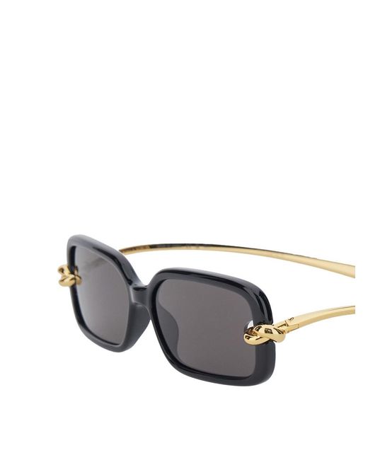 Bottega Veneta Multicolor Sunglasses With Rectangular Design And Knot Detail