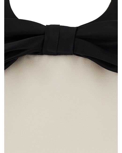 Valentino Natural Mini Sleeveless Dress With Halterneck