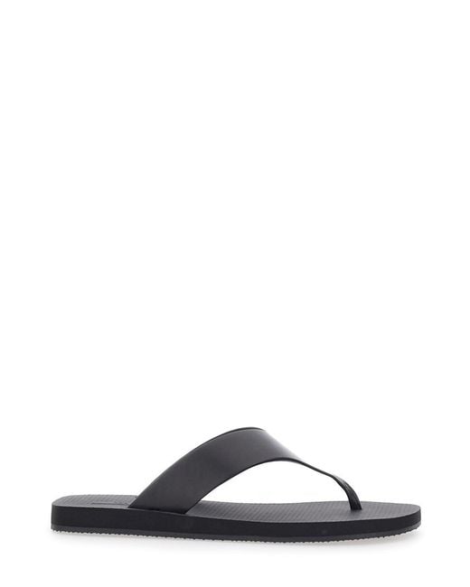 The Row Black Flip Flops 'Ginza'