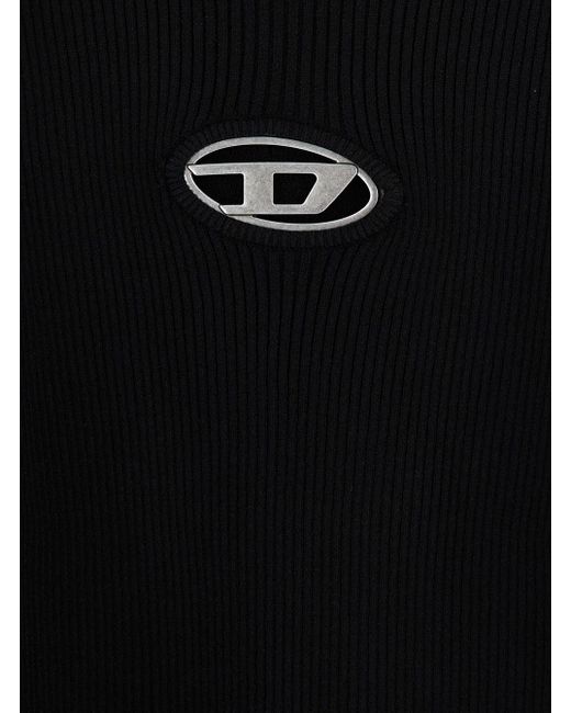 DIESEL Black M-Valaty Top With Logo Plaque