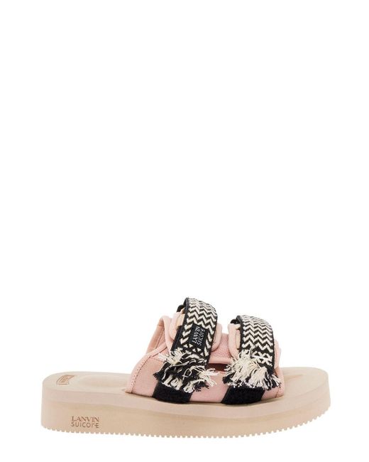 Lanvin Pink Multicolor Tassel Slide Sandals Suicoke X Woman