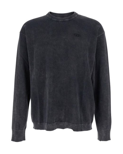 DIESEL Blue 'K-Bennie' Crewneck T-Shirt With Logo Embroidery On The Fr for men