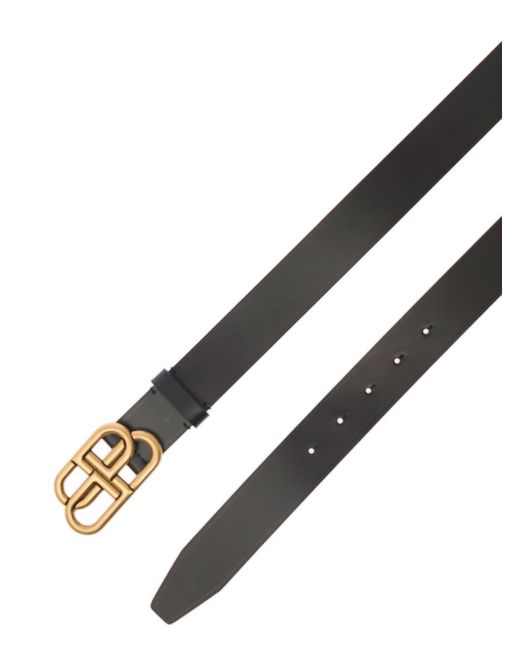 Balenciaga Black Belt With Interlocked Bb Logo Buckle for men