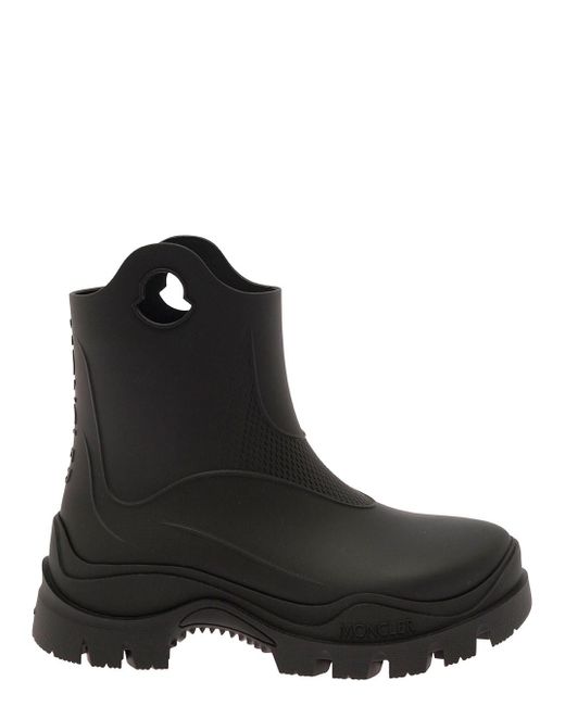 Moncler Black 'Misty' Rain Boots With Logo Detail