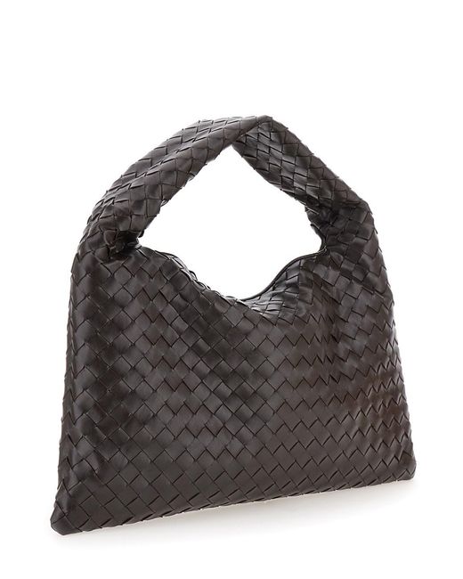 Bottega Veneta Black 'Hop Small' Shoulder Bag With Intreccio Motif