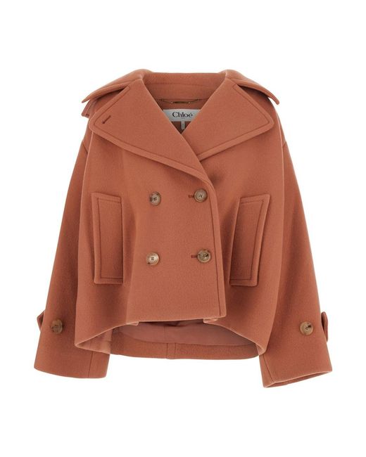 Chloé Orange Jacket Short Wool-Blend