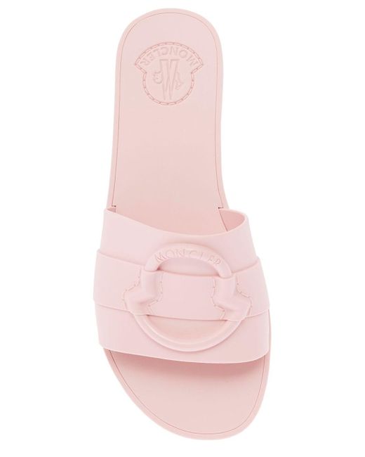 Moncler Pink 'Mon' Slide With Heel
