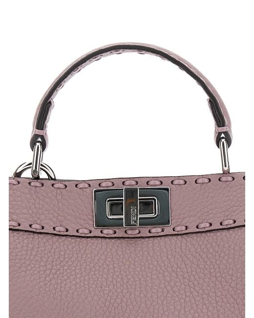 Fendi Purple 'Peekaboo Iseeu Small' Handbag With Shoulder Strap