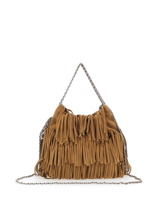 Tory Burch Brown 'Fleming Small' Shoulder Bag With Chain Strap And Fri