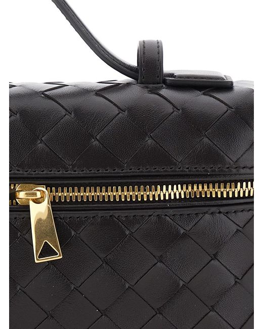 Bottega Veneta Black 'Bang Bang' Crossbody Bag With Adjustable And Removable Strap And Intreccio Motif