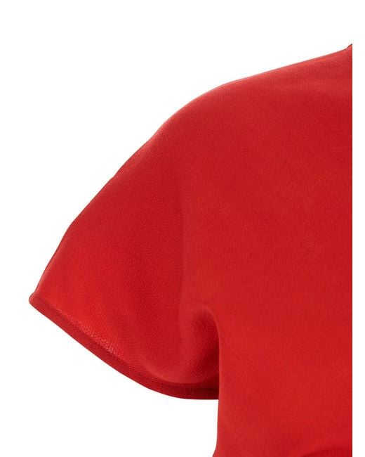 Totême Red Dress Crew Neck Wool