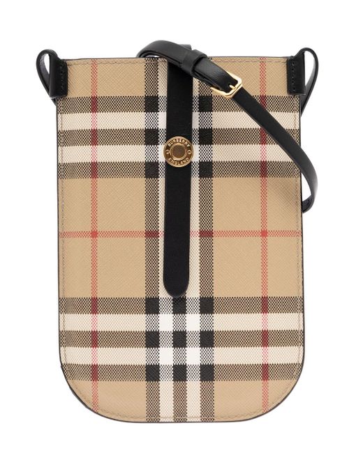 Burberry Woman's Anne Vintage Check Fabric Crossbody Mobile Phone Case ...